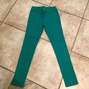 Skinny Jeans, Teal Green